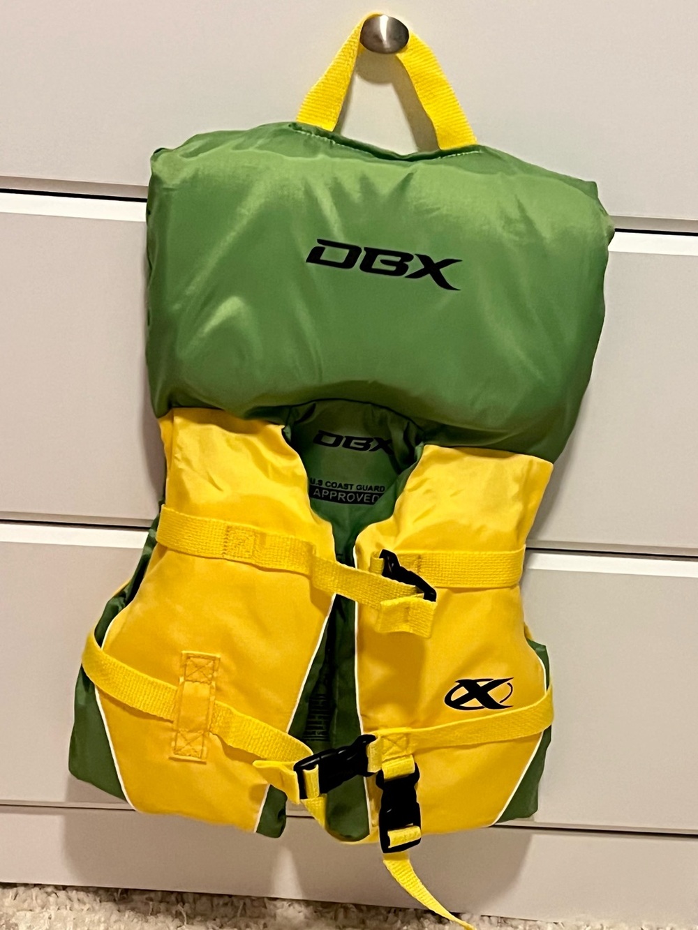 DBX Green and Yellow infant Life Jacket
